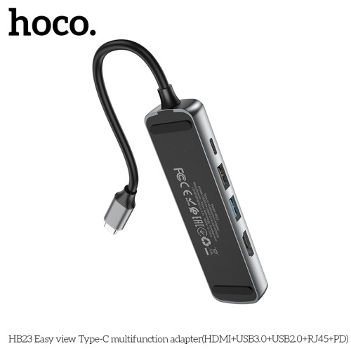Hoco HB23 (Type-C To HDMI, USB3.0, USB2.0, RJ45, PD) Adapter